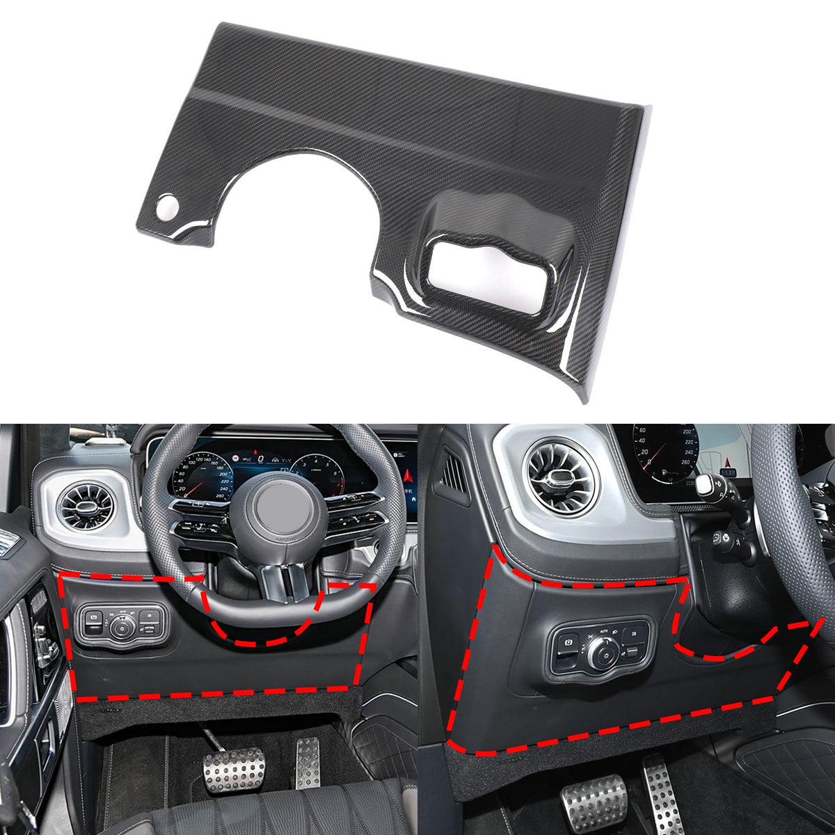 Real Carbon Fiber Headlight Switch Panel Trim For Benz G-Class W465 G500 2025 US 12