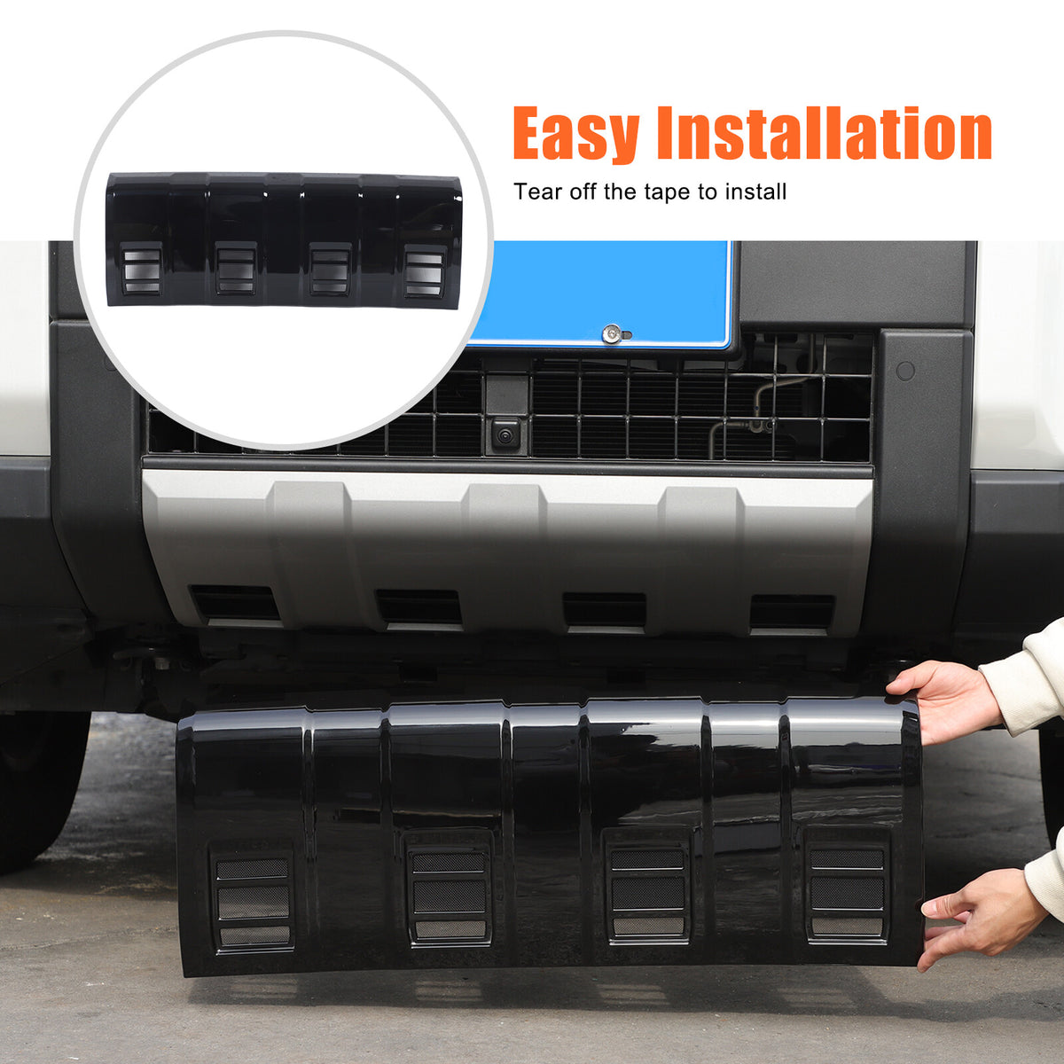 Glossy Black Front Bumper Guard Plate Trim For Land Cruiser LC250 2024-2025 US 8