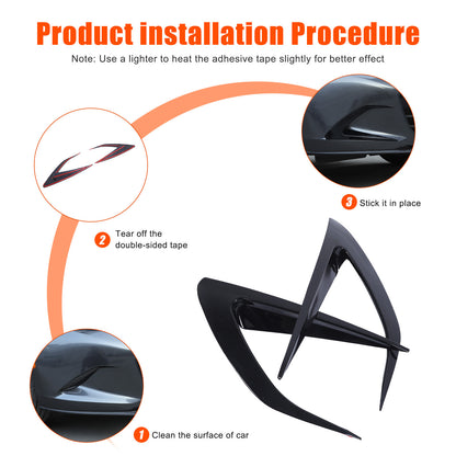 Gloss Black Front Side Vent Fin C Canards Splitter For Mazda MX-5 Miata 2016-23 11