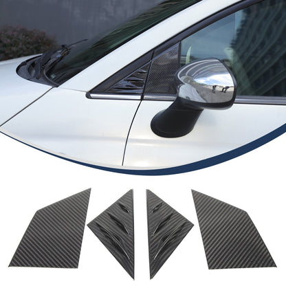 Real Carbon Fiber External A-Pillar Triangle Trim Cover For Fiat 500 2010+ 2