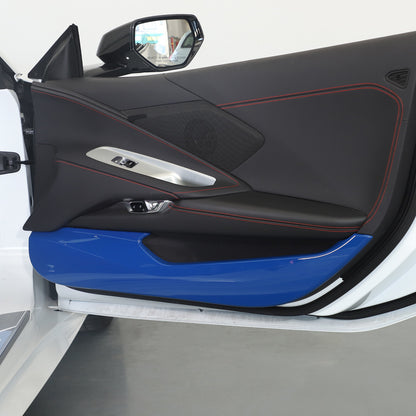 Blue ABS Inner Door Anti-Kick Panel Cover Trim For Corvette C8 2020-26 18