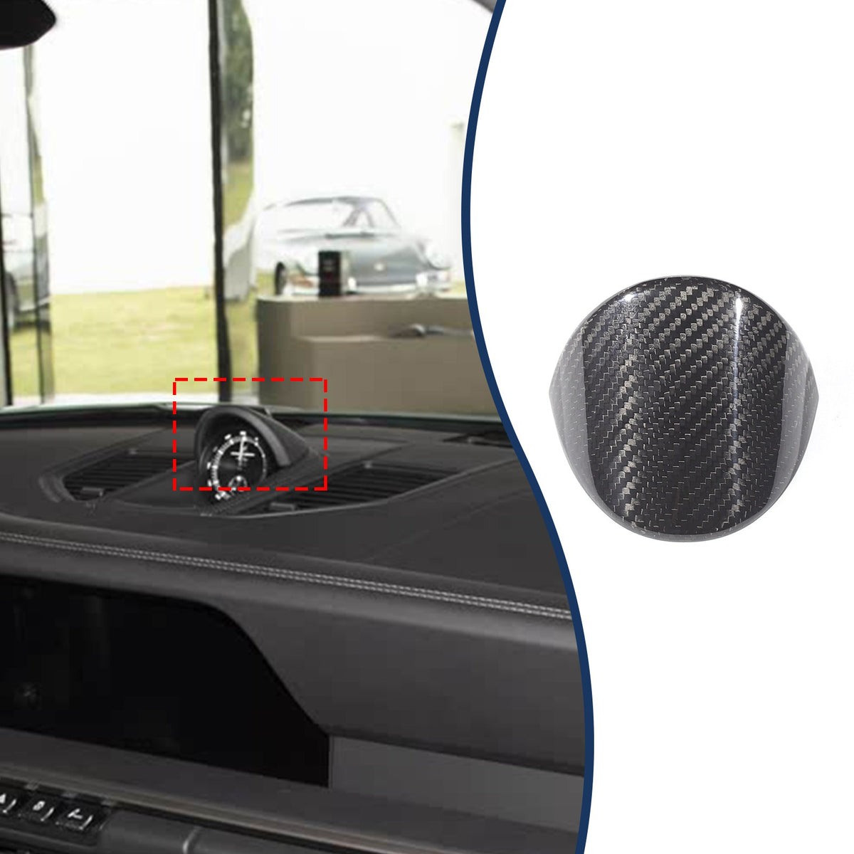 Real Carbon Fiber Instrument Panel Clock Cover Trim For Porsche 911 2019-2024 US 8