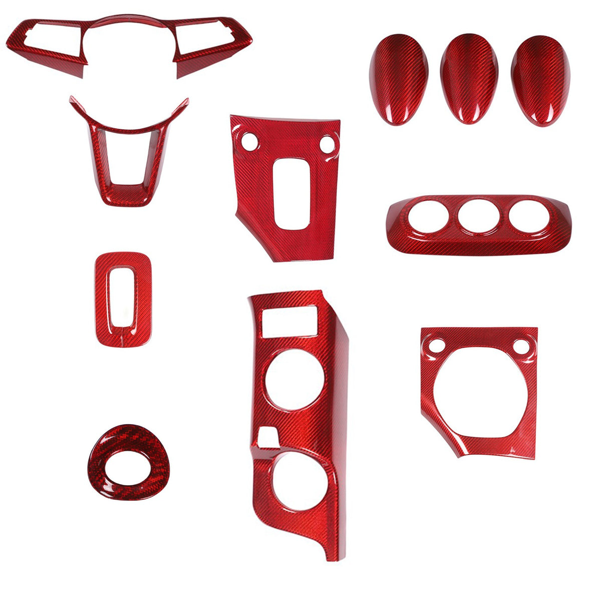 Red Real Carbon Fiber Interior Center Console Trim For Nissan Z 400Z RZ34 2023+ 1