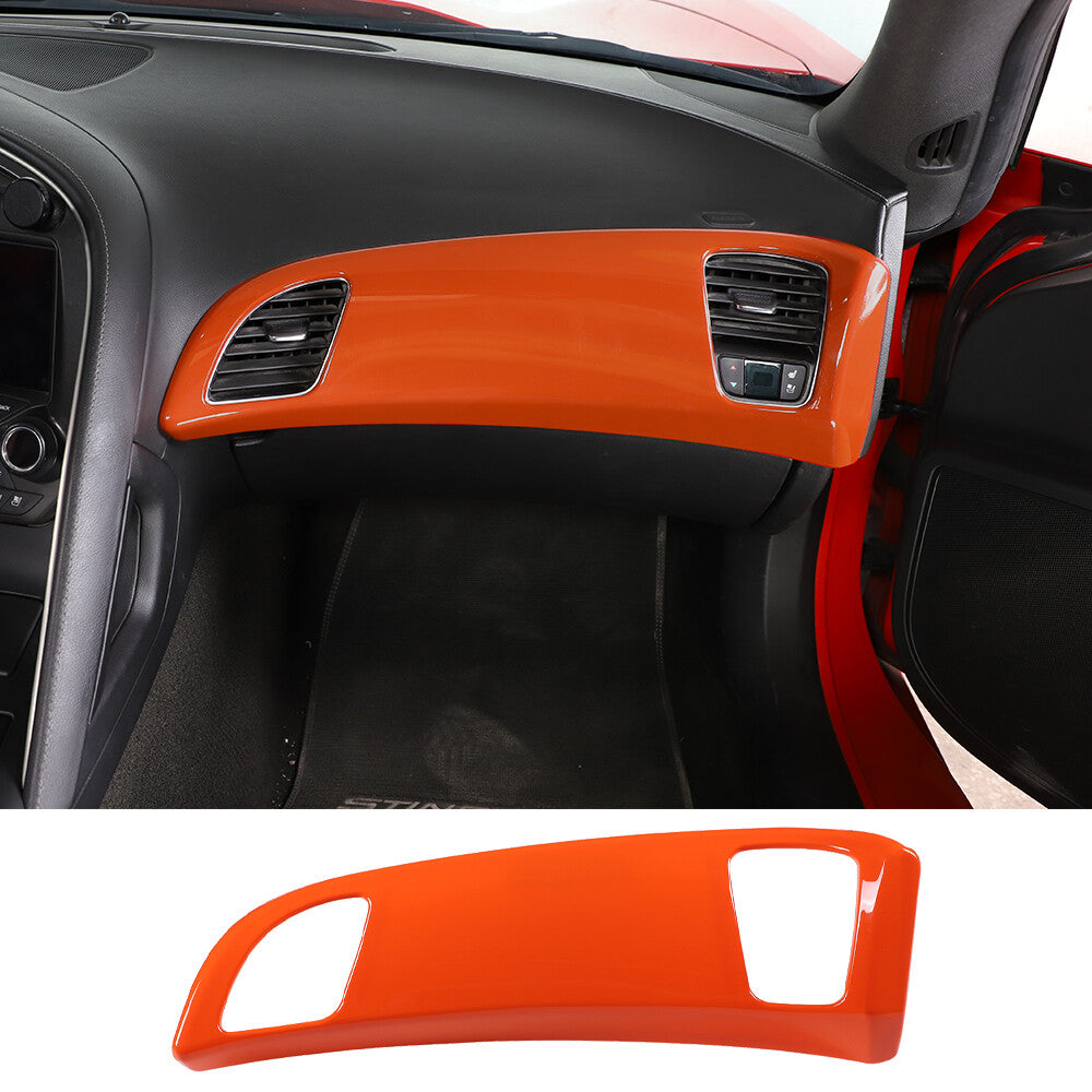 Orange Co-pilot Dashboard Panel Decor Cover Trim For Corvette C7 2014-2019 2