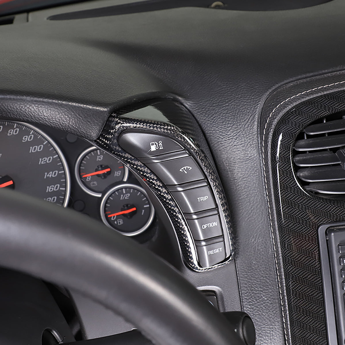 Real Carbon Fiber Instrument Speedometer Side Cover Trim For Corvette C6 2005-13 8