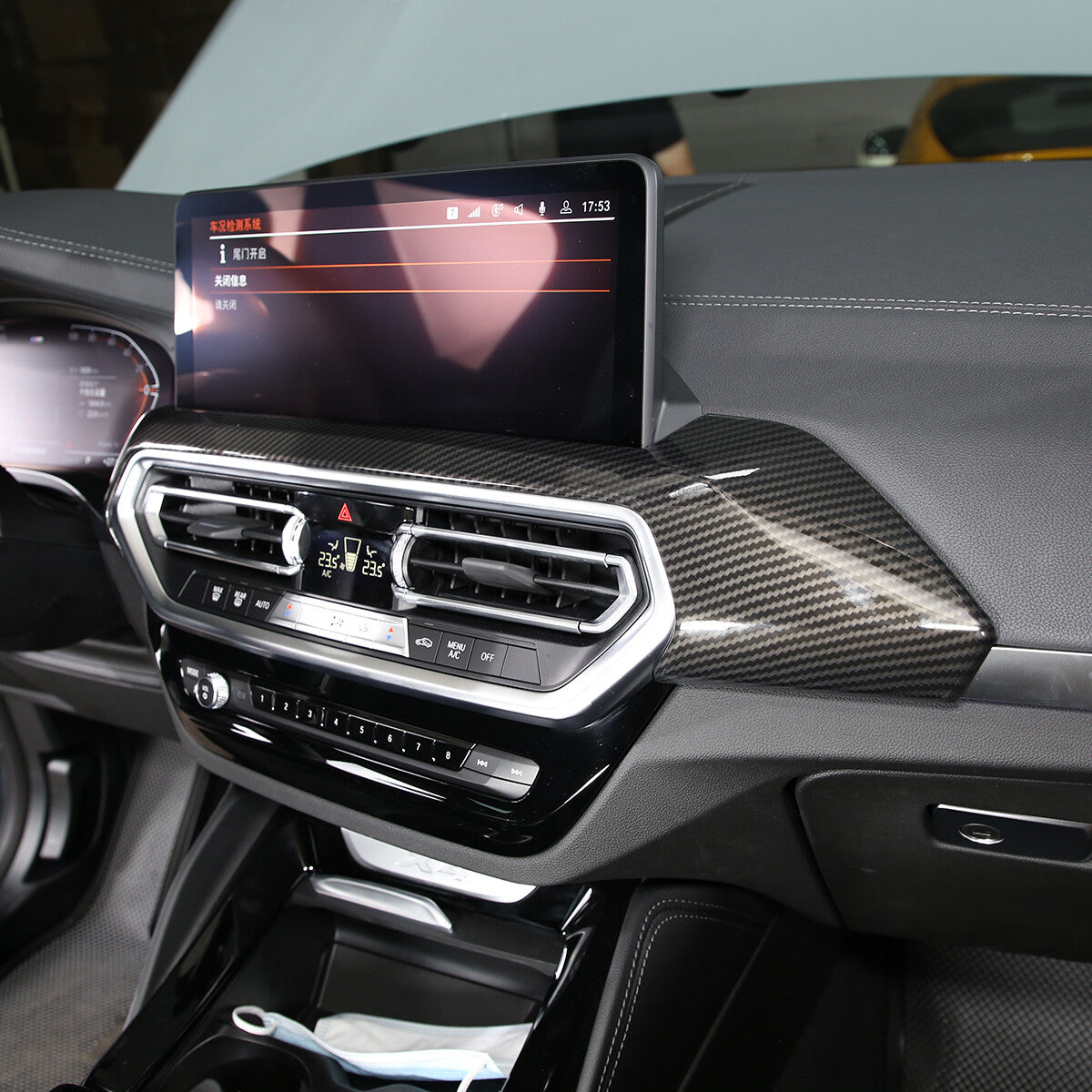 For BMW X3 G01 X4 2018~2022 Cover Trim Style Middle Carbon Fiber Air Outlet Vent 9