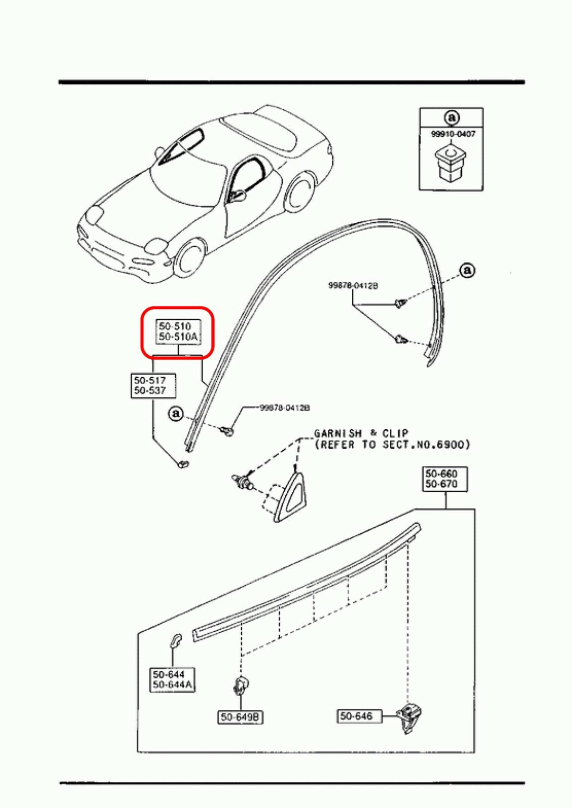 MAZDA RX-7 FD3S Genuine Front Door Drip Molding Left & Right set OEM JDM 5
