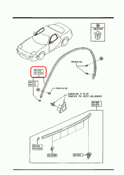 MAZDA RX-7 FD3S Genuine Front Door Drip Molding Left & Right set OEM JDM 5