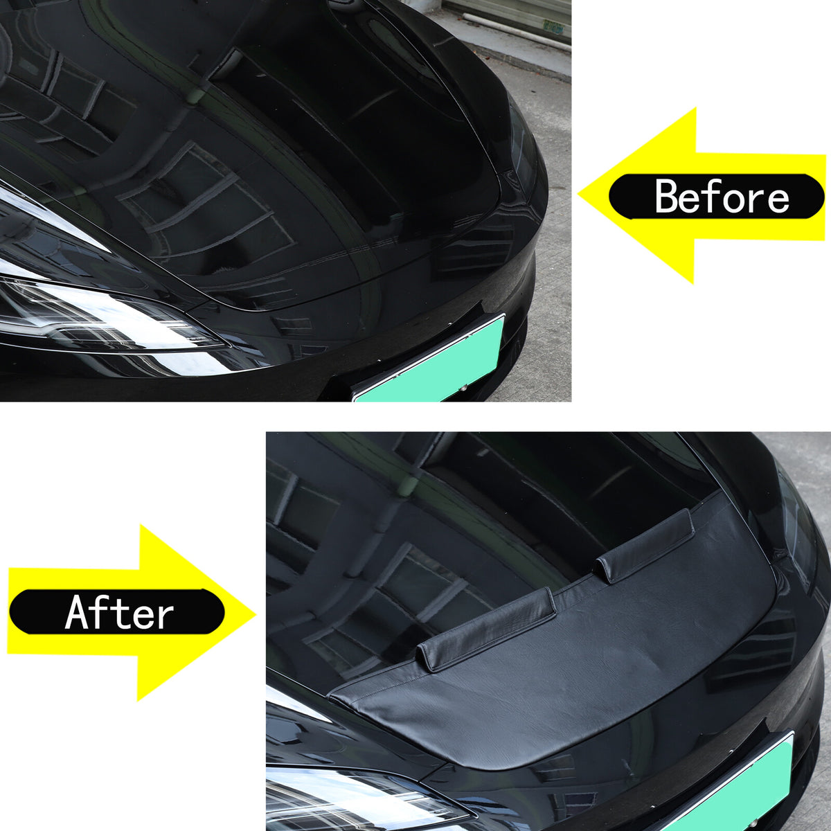 Front Leather Hood Cover Protector Bra Trim For Tesla Model 3/Y 2016-24 16