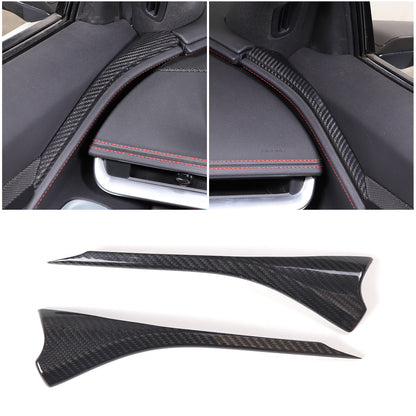 Real Carbon Fiber Interior Dashboard Side Panel Cover Trim Set For Corvette C8 2