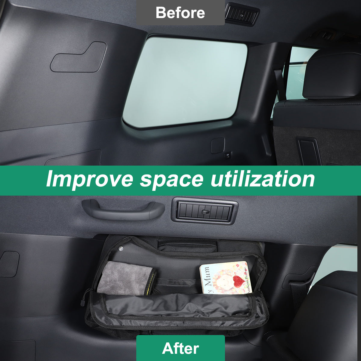Car Trunk Left Side Window Storage Bag For Toyota Prado Land cruiser LC250 24 US 15