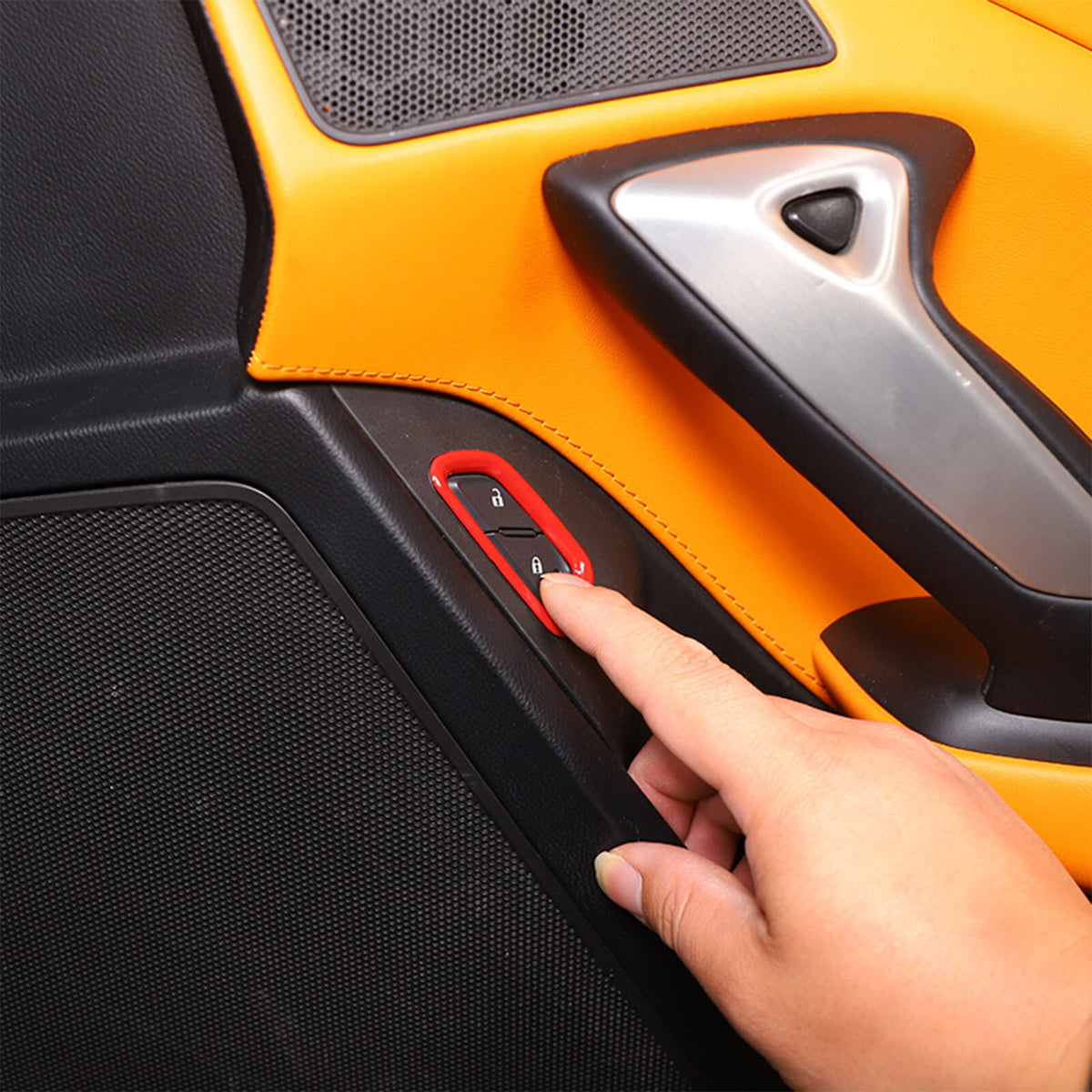 Sports Red ABS Interior Decoration Cover Trim Kit For Corvette C7 2014-19 - Styles 6-10 49