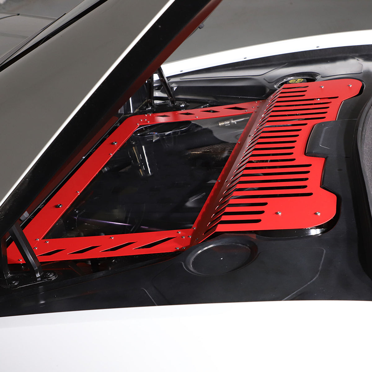 Red Alloy Engine Bay Panel Cover Trim Fit For Corvette C8 2020-26 14
