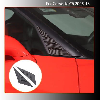 Real Carbon Fiber Window Triangle A-Pillar Cover Trim For Corvette C6 2005-13 1