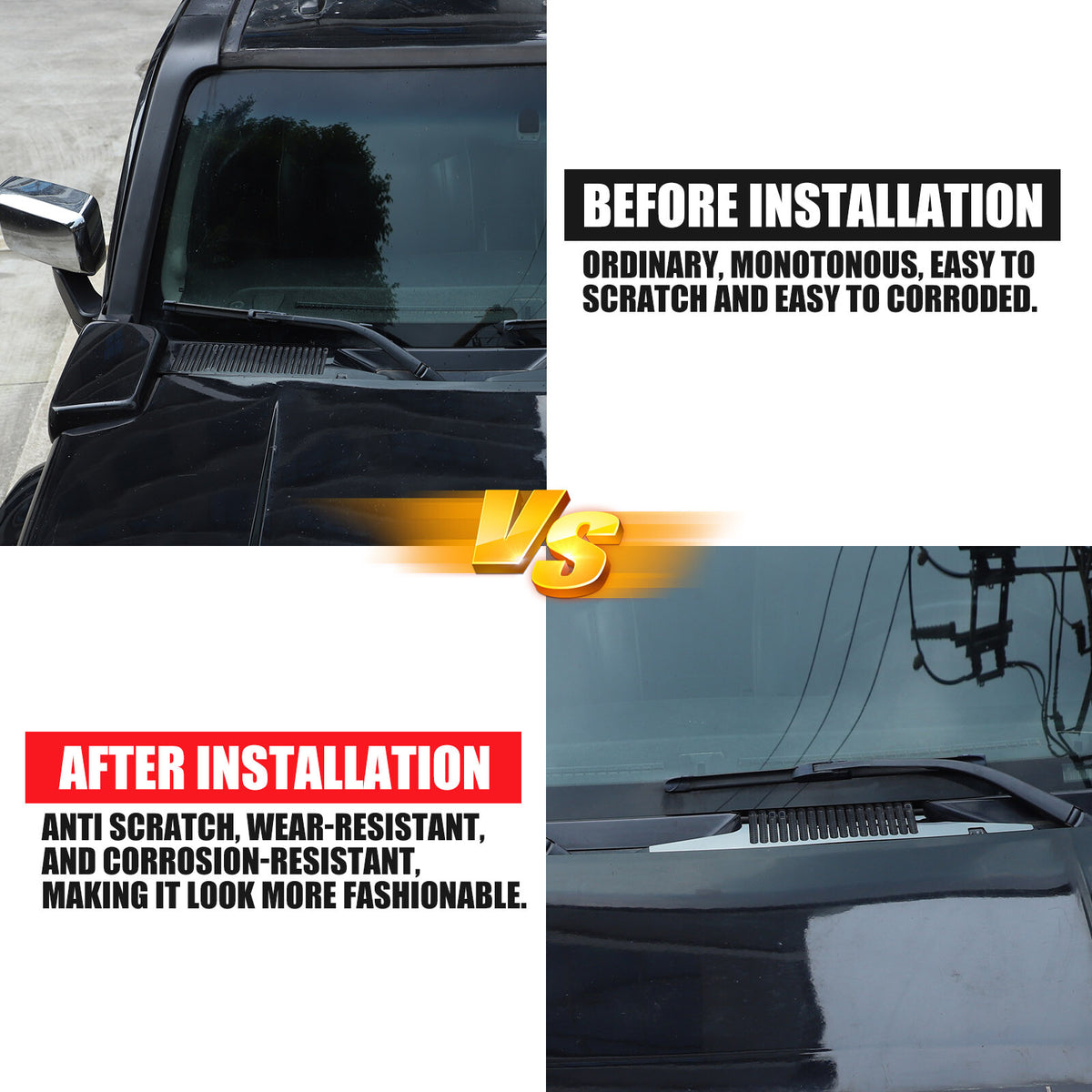 Front Engine Hood Air Outlet Vent Grooves Trim Cover For Hummer H3 2005-2009 US 15