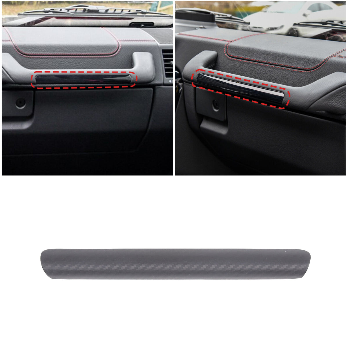 Matte Carbon Fiber Co-pilot Handle Panel Cover For Benz G-Class W463 G500 07-18 1