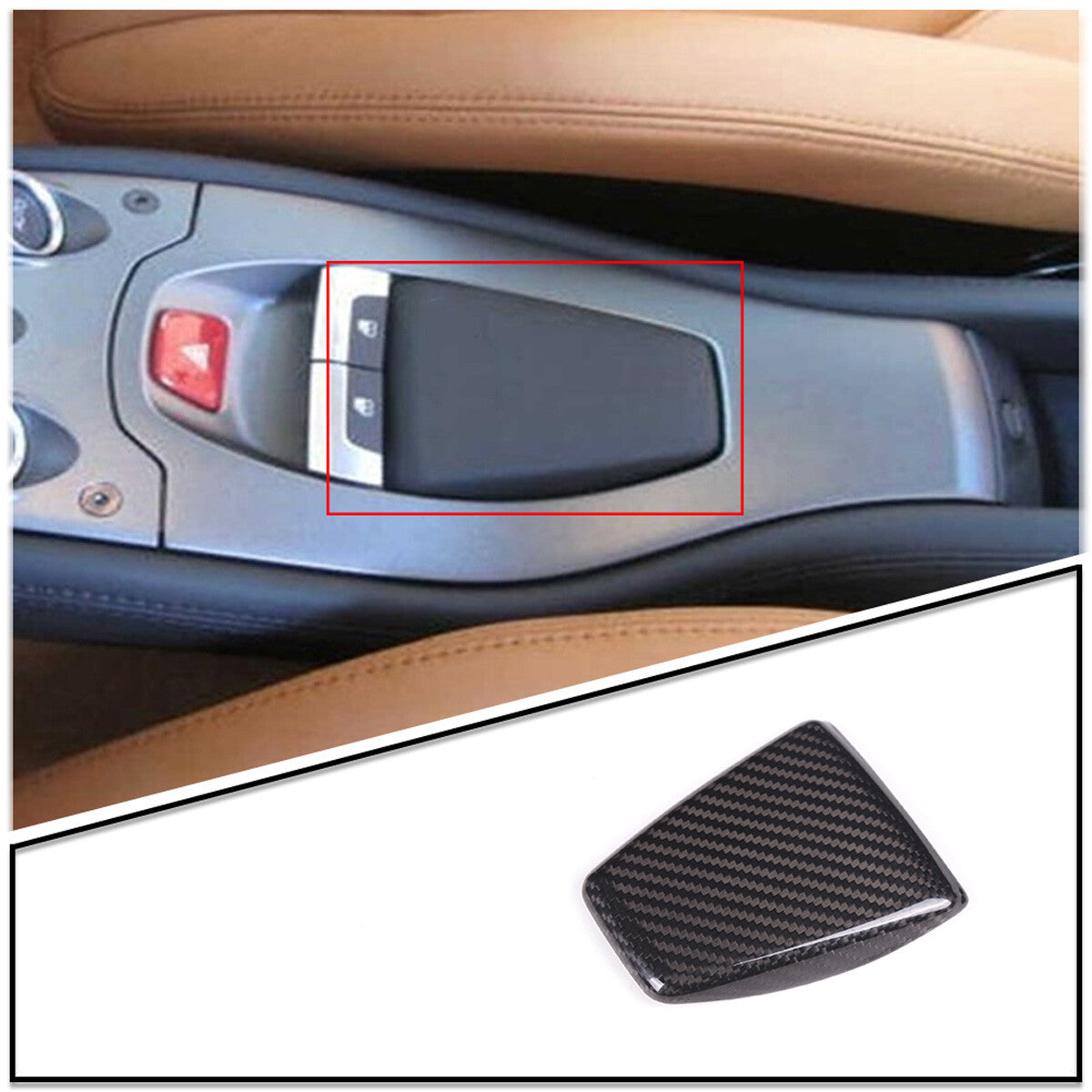 Carbon Fiber Window Lift Switch Button Panel Trim For Ferrari 458 2011-2016 2