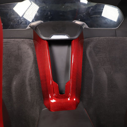 Red Real Carbon Fiber Waterfall Console Wireless Charger Trim For Corvette C8 US 16