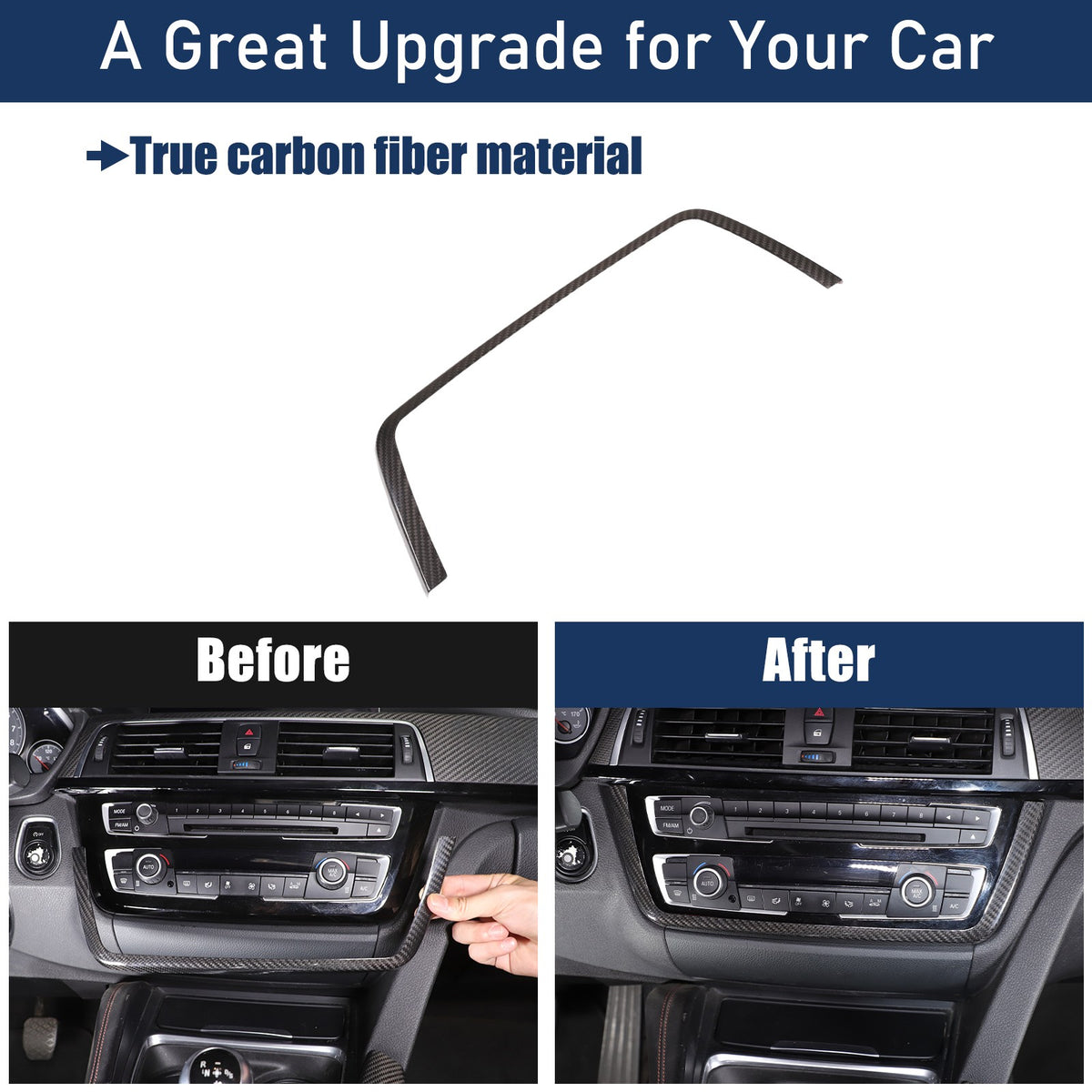 Real Carbon Fiber Center Trim For BMW 3/4 Series F30/F32/F80/F82 M3 M4 2014-19 8