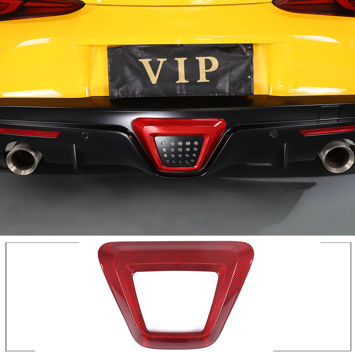Red Real Carbon fiber Rear Bumper lower brake light frame For GR Supra 19-24 3