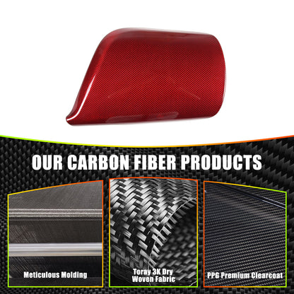 Red Real Carbon Fiber Center Console Armrest Box Cover Trim For Corvette C7 14+ 4