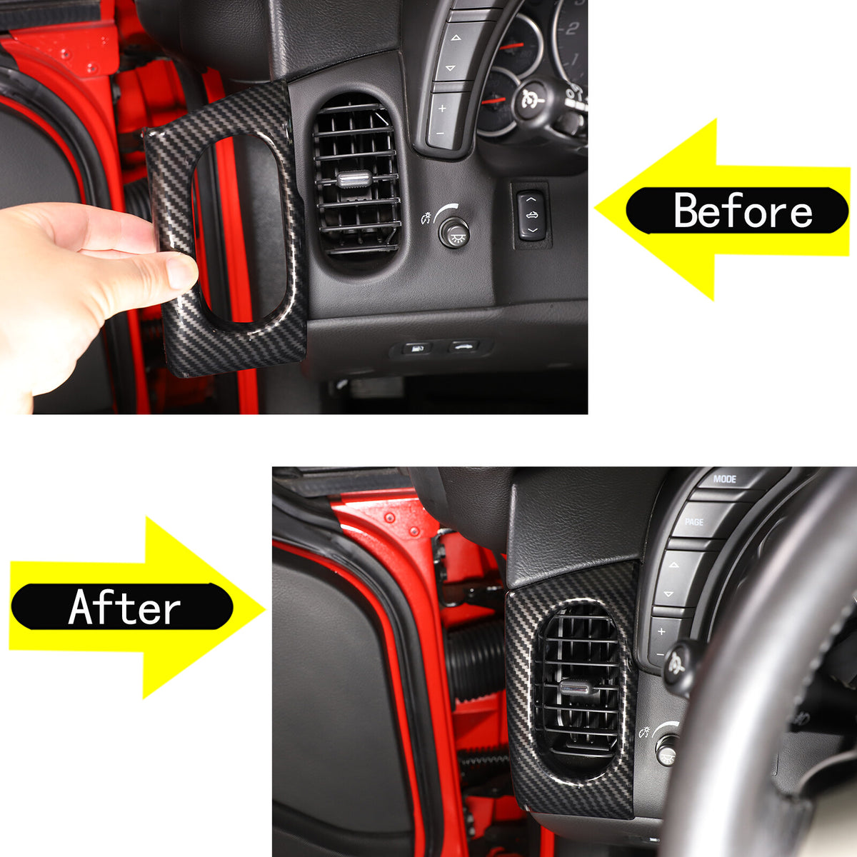 ABS Carbon Fiber Interior Exterior Cover Trim Kit For Corvette C6 2005-2013 71