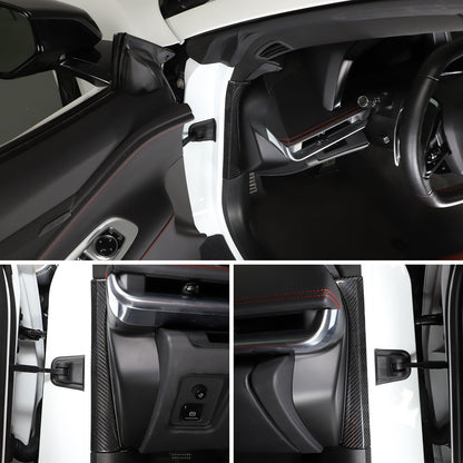 Real Carbon Fiber Inner Interior Door Pillar Trim For Corvette C8 2020+ 6