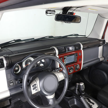For Toyota FJ Cruiser 07-21 ABS Carbon Fiber Dashboard Center Console Cover Trim 4