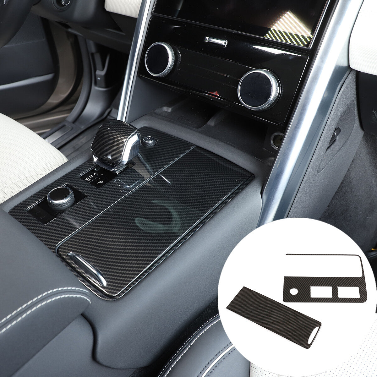 ABS Carbon Fiber Center Gear Shift Cover Trim for Land Rover Discovery 5 20-21 16