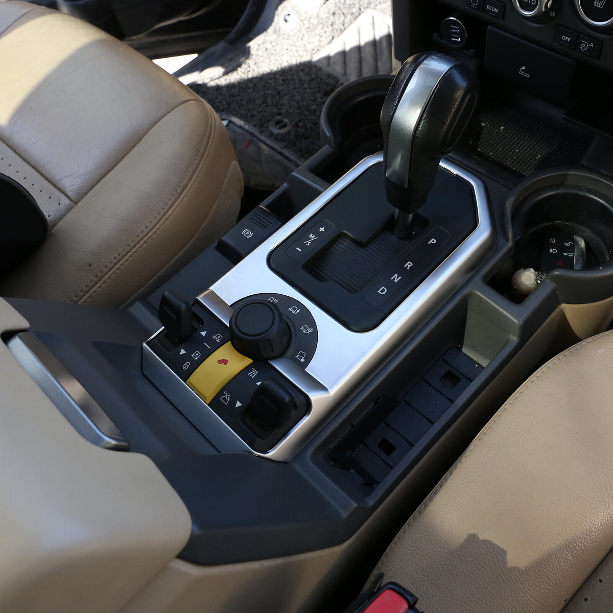 ABS Silver Gear Shift Box Panel Frame Cover Trim For Land Rover Discovery3 04-09 6