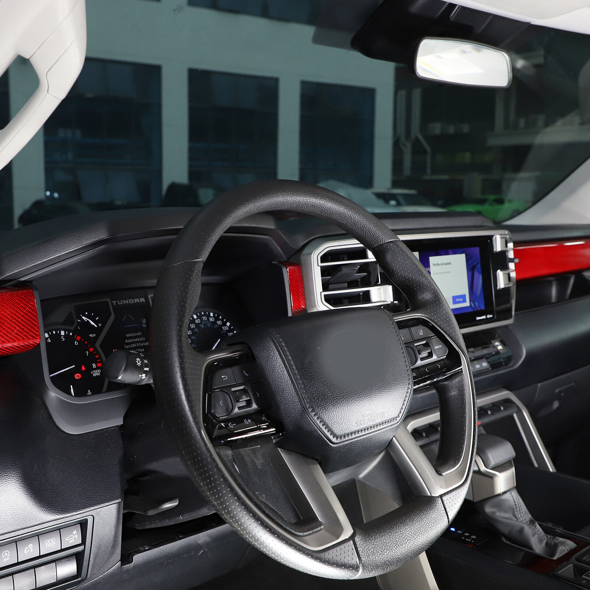 Red Real Carbon fiber Interior Dashboard Cover Strip Trim For Toyota Tundra 22+ 8