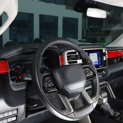 Red Real Carbon fiber Interior Dashboard Cover Strip Trim For Toyota Tundra 22+ 8