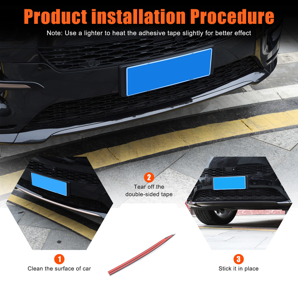 ABS Carbon Fiber Front Center Bumper Trim For LR Range Rover Sport L461 2023+ 17