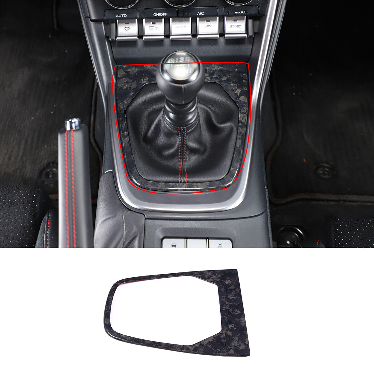 Forged Style Carbon fiber Gear Shift Panel Cover For Toyota 86/ Subaru BRZ 2022+ 1