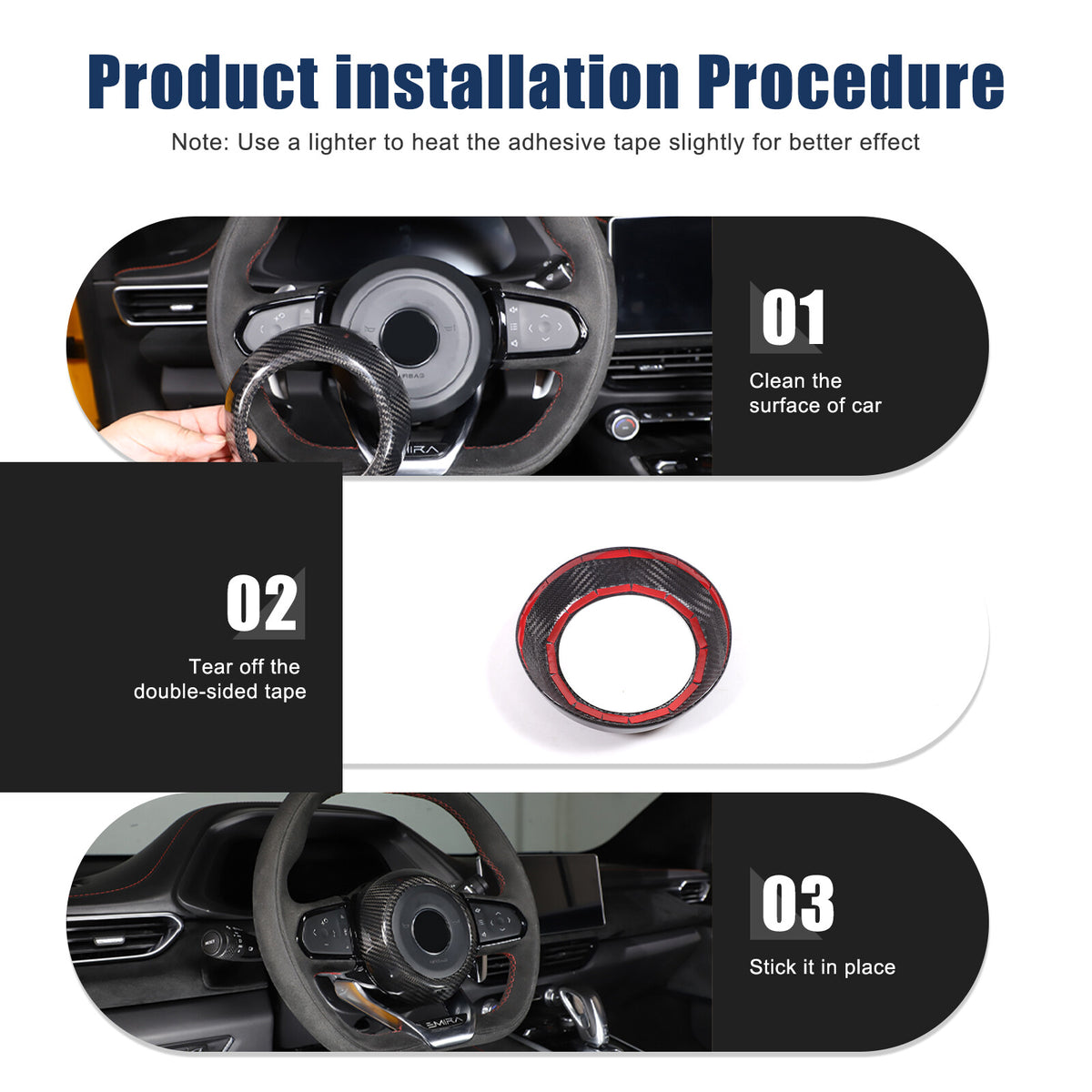 Real Carbon Fiber Steering Wheel Center Surround Cover For Lotus EMIRA 22-25 US 21