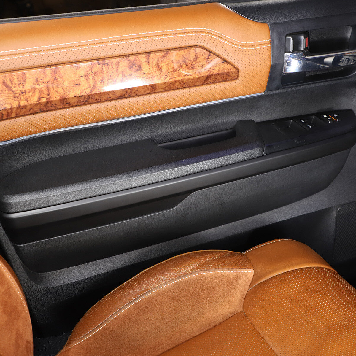 Matte Black Inner Door Armrest Panel Trim For Toyota Tundra Crew Cab 2014-2020 3