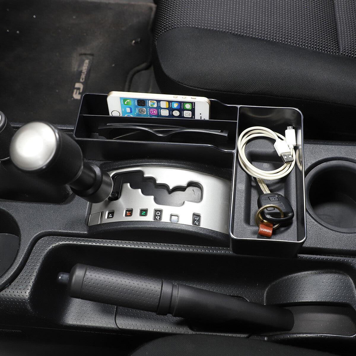 L & U Shape Gear Shift Storage Box Tray Organizer For Toyota FJ Curiser 07-21 4