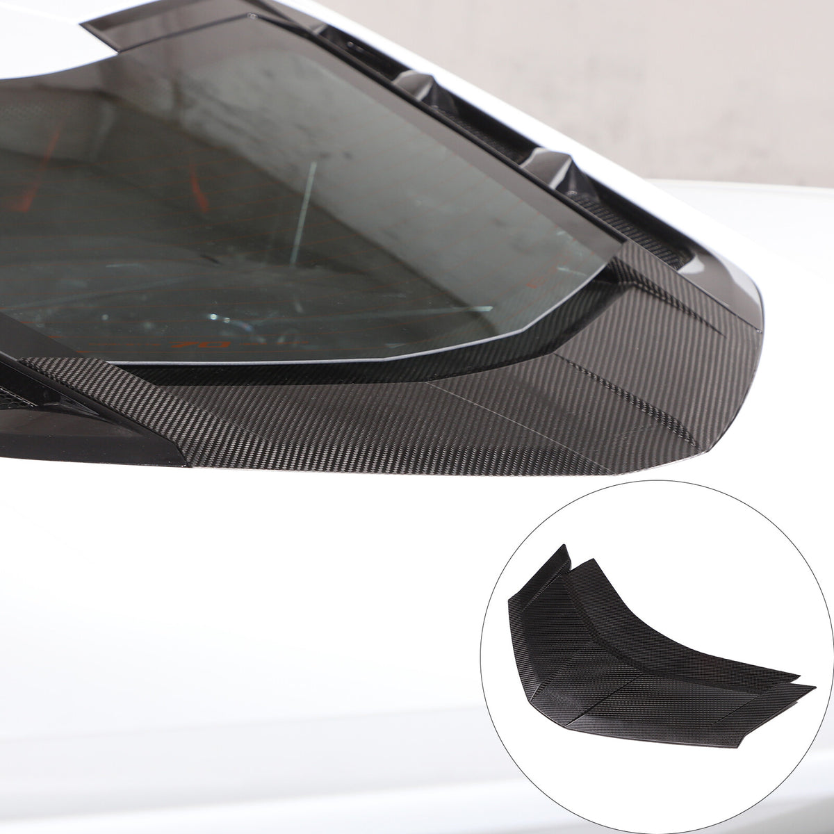 Real Carbon Fiber Rear Window Lower Trim Cover Set For 2020-26 C8 Corvette Coupe 26