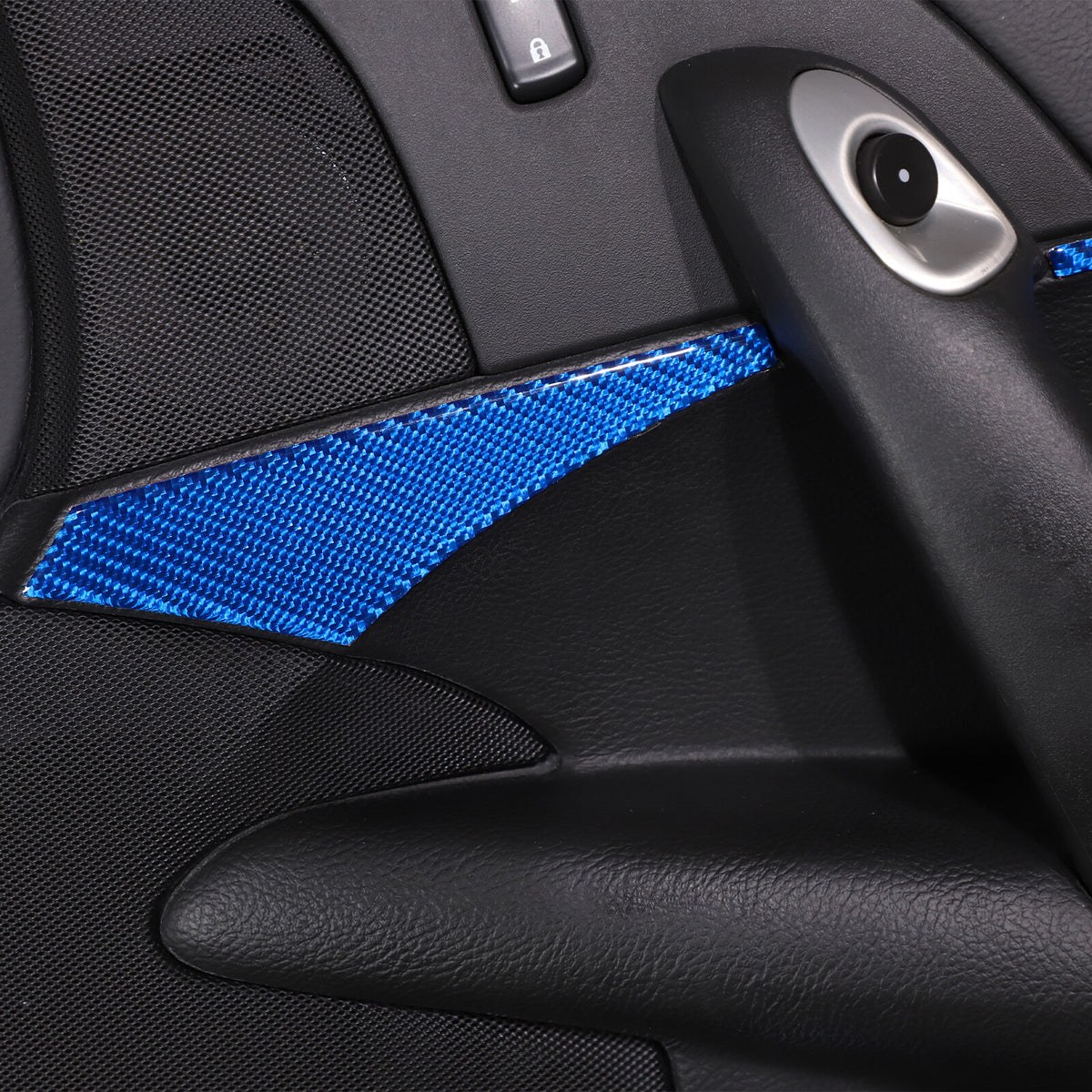 Blue Carbon Fiber Inner Door Panel Waistline Trim Sticker For Corvette C6 05-13 5