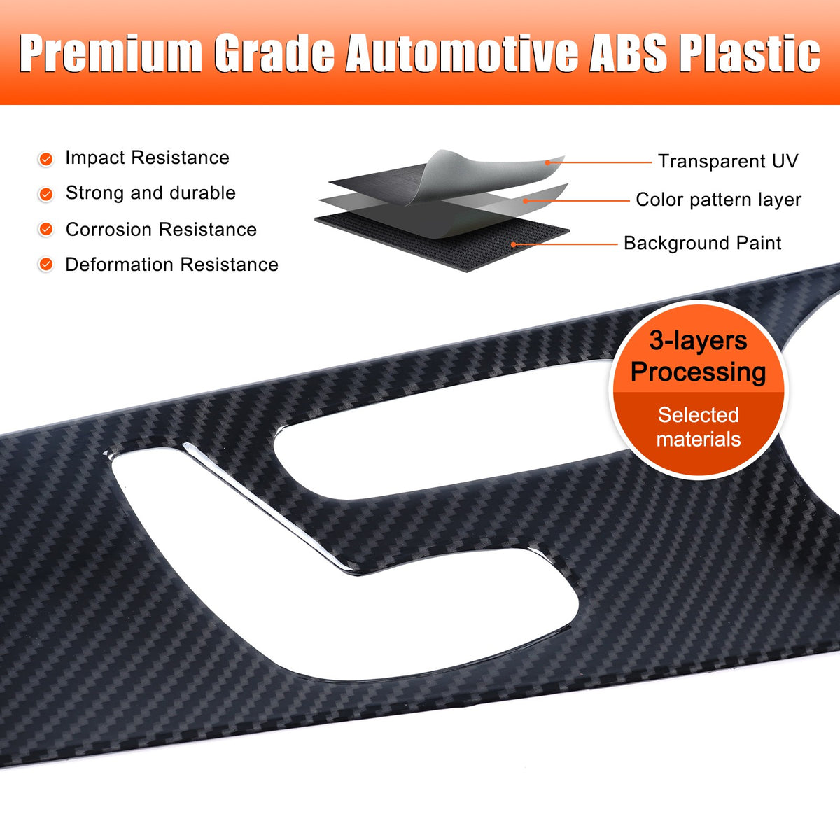 ABS Carbon Fiber Interior Door Panel Trim Cover For Benz C-Class W205 2015-21 US 4