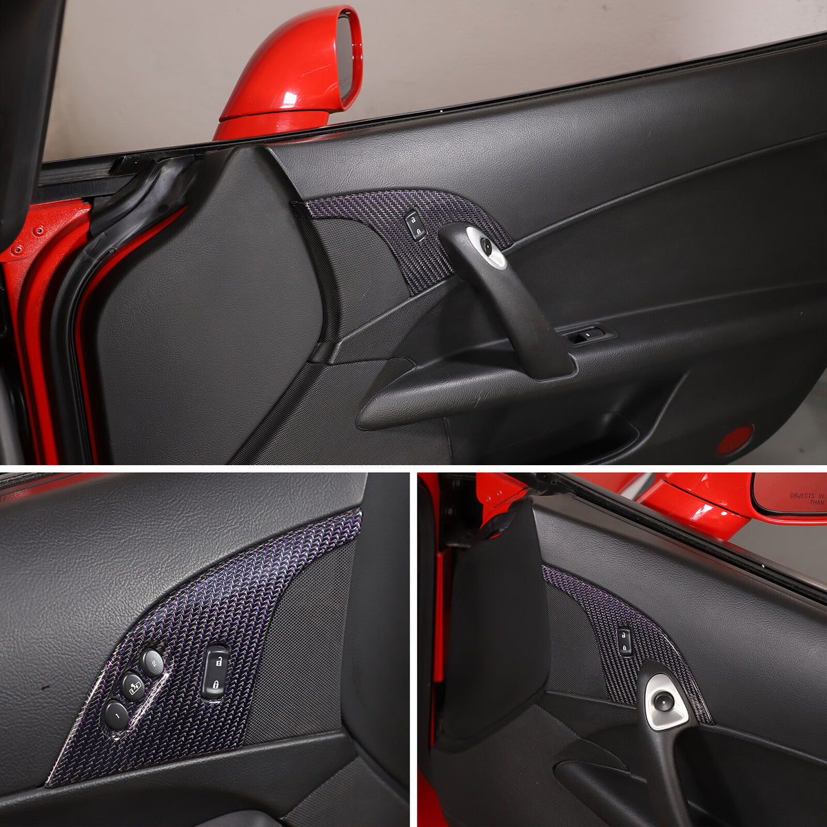Real Carbon Fiber Children Lock Button Frame Trim For Corvette C6 2005-2013 7