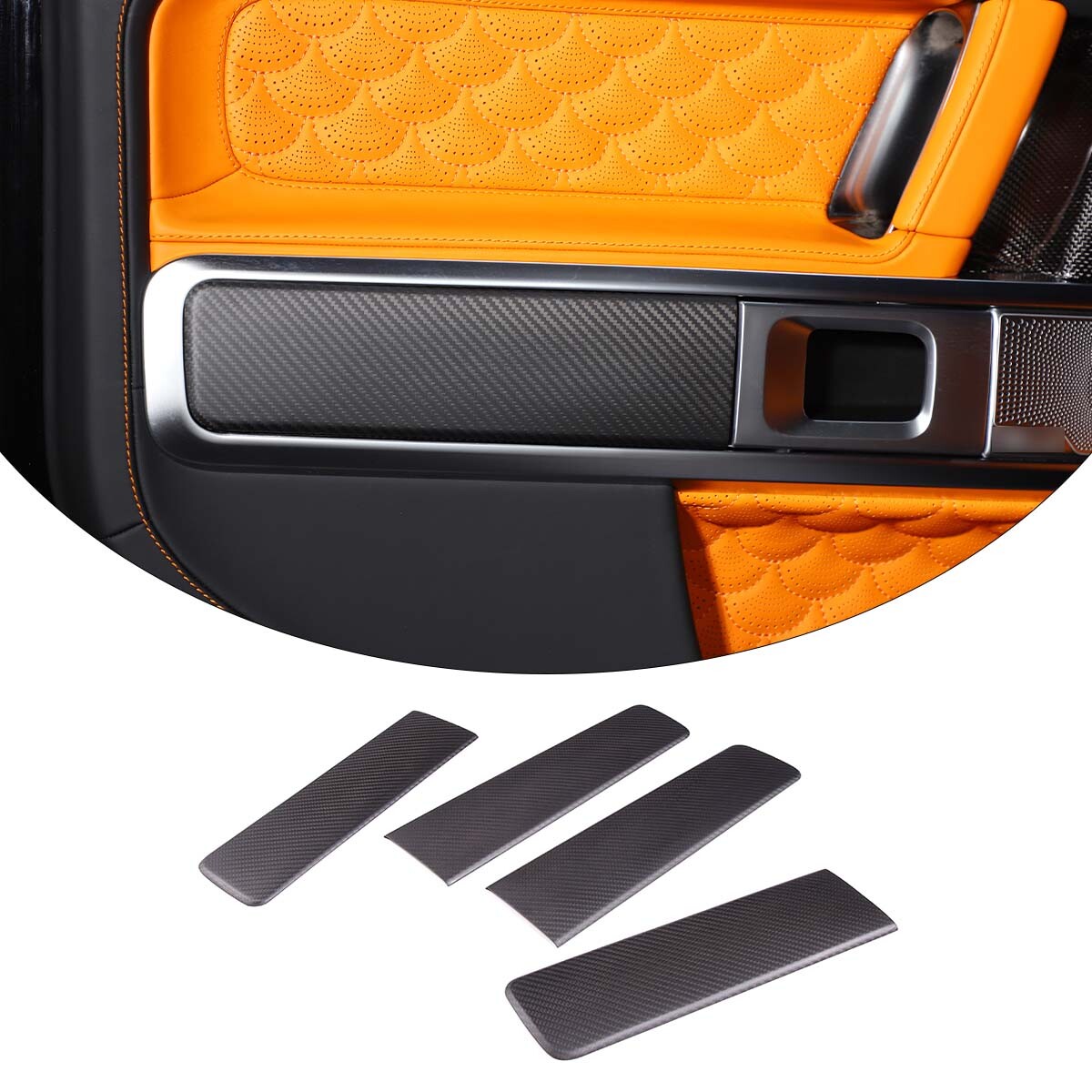 Matte Black Inner Door Panel Strip Trim Cover For Benz G-Class W463 2019-20 5