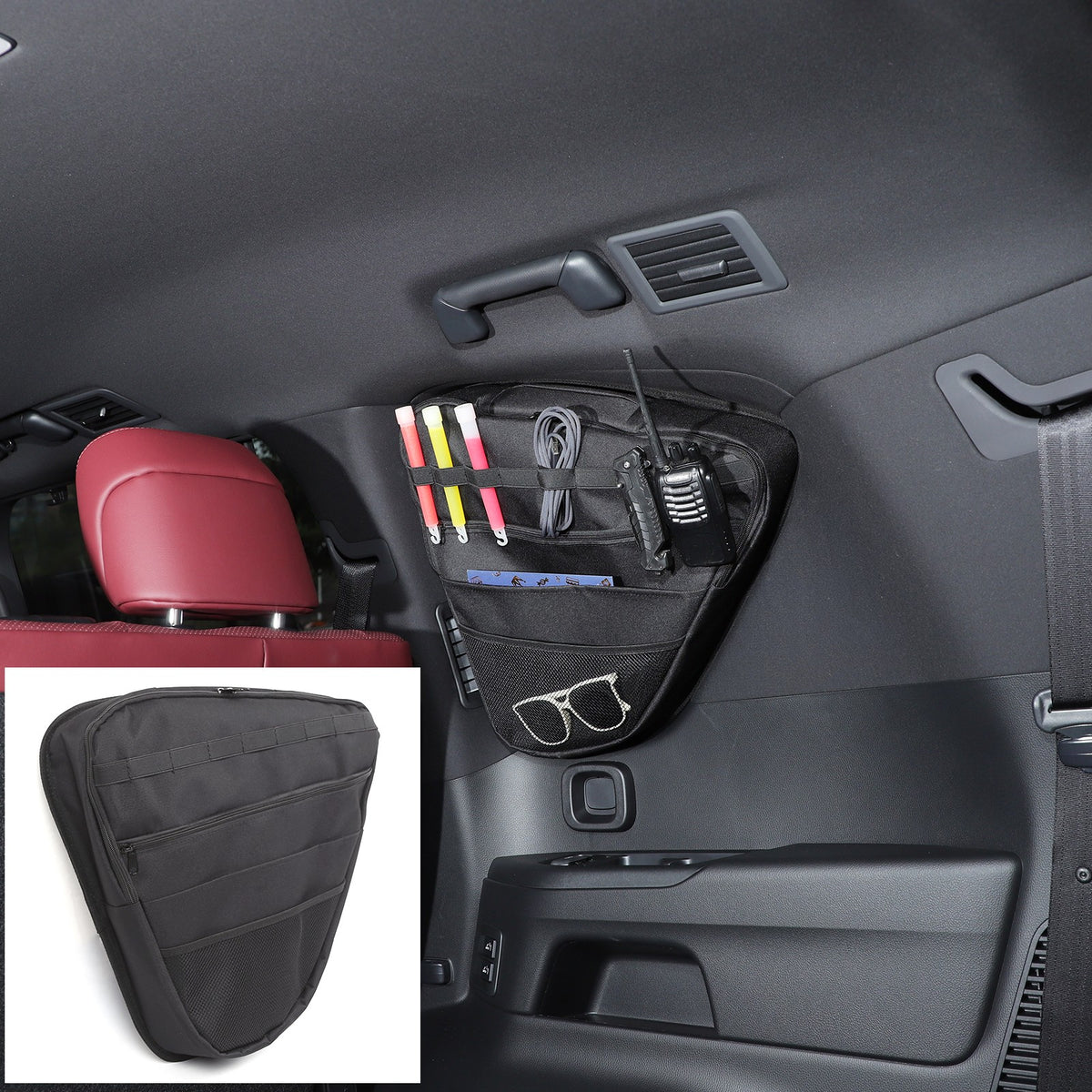 Rear Trunk Cargo Side Window Organizer Storage Pouch For Lexus LX 2022+ 2