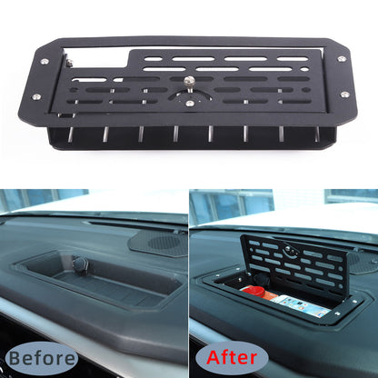 Black Alloy Dashboard Storage Box Interior Trim Cover For Toyota Tundra 22-26 10
