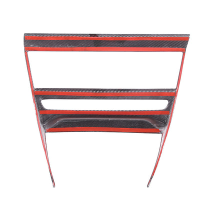 Red Carbon Fiber Interior CD Panel Decor Cover Trim For BMW 8 Series 2019-22 4