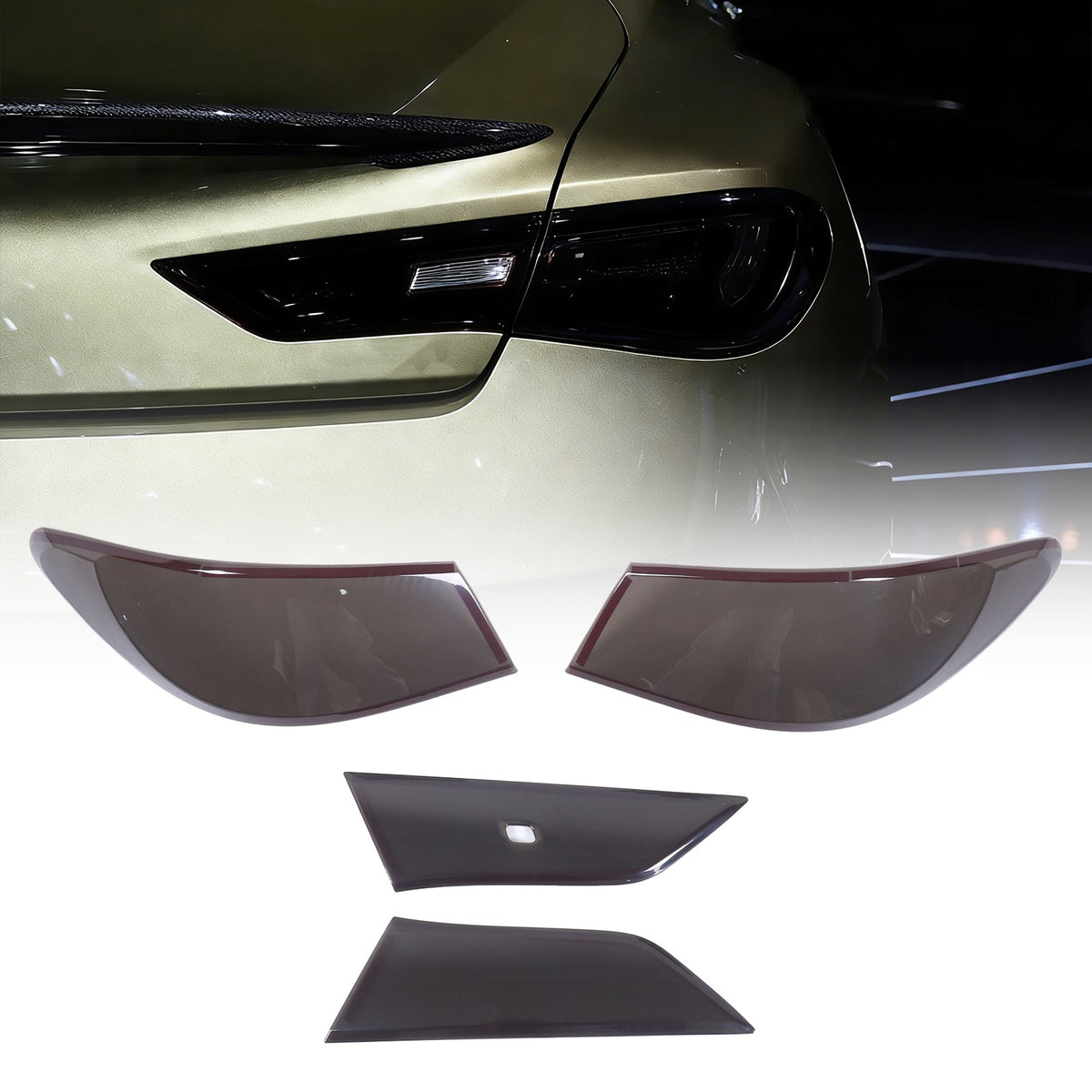 Smoked Black Rear Tail Light Guard Cover Trim Bezel For Infiniti Q60 2016+ US 21