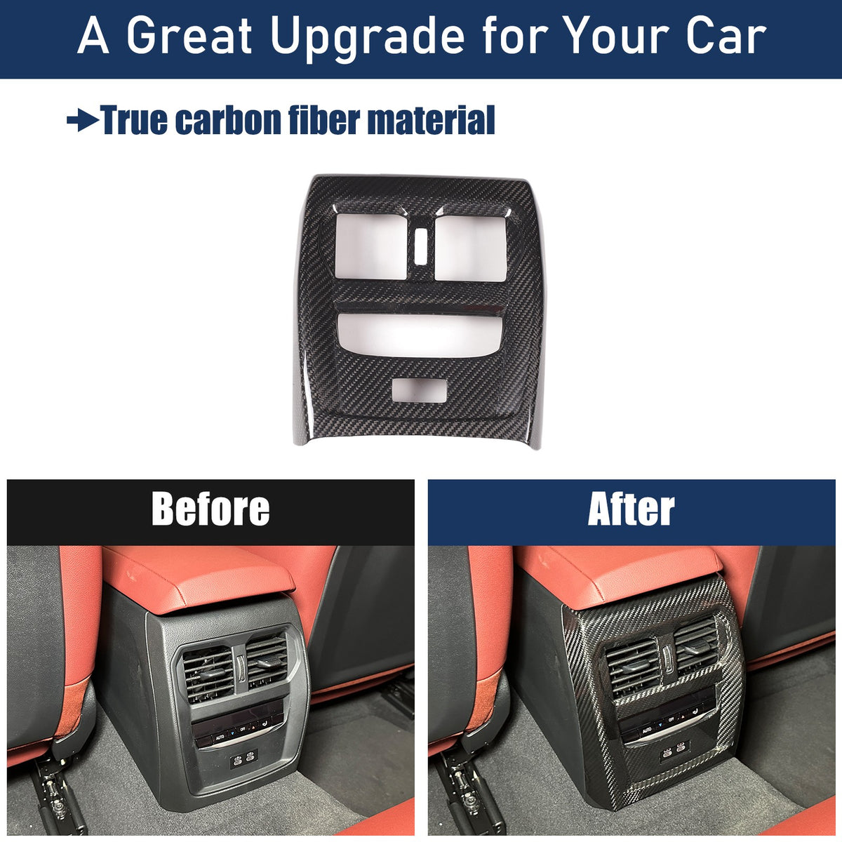 Real Carbon Fiber Rear Air Vent Frame Trim For BMW 4 Series G22/G23/G26 2020+ 13