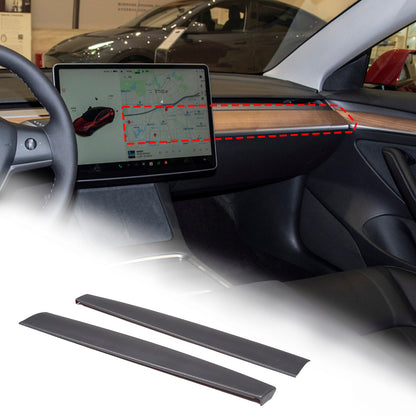 Matte Real Carbon Fiber Dashboard Panel Cover Trim For Tesla Model Y 3 2016-2022 5