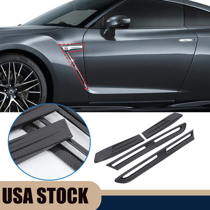 Real Carbon Fiber Side Fender Wing Decal Trim For Nissan GT-R R35 2008-2016 1