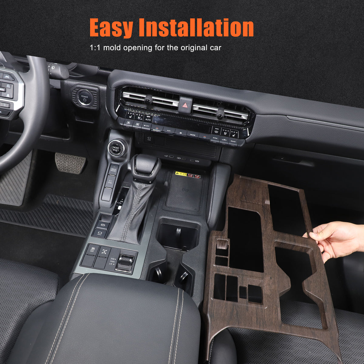 Grain Center Console Gear Shift Panel Trim For Toyota Land Cruiser LC250 24+ US 12